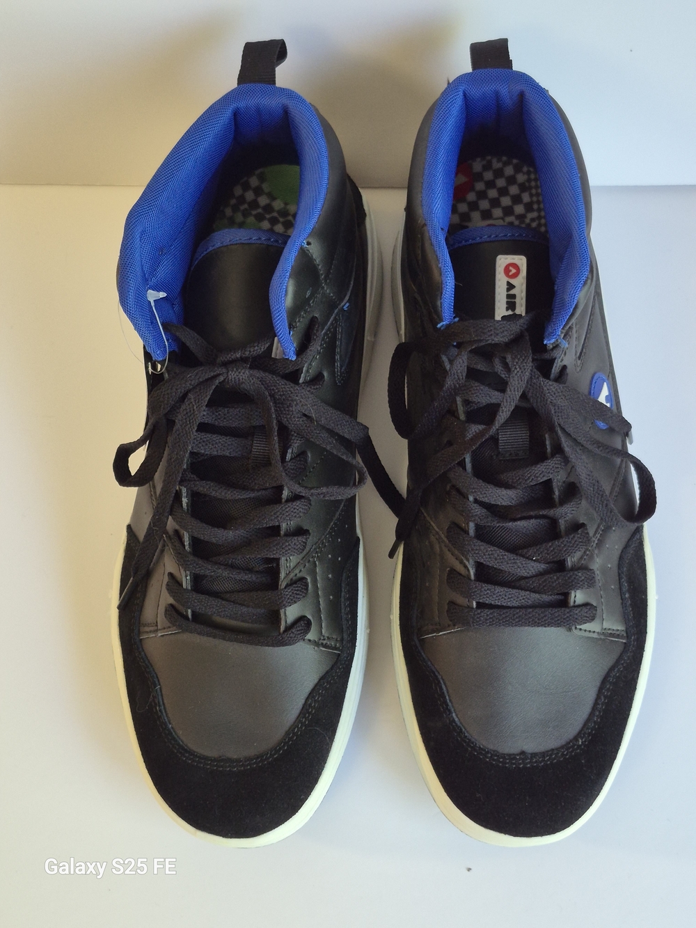 Black High-Top Sneakers- with Black and White Accent Soles - Picture 6 of 6
